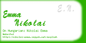 emma nikolai business card